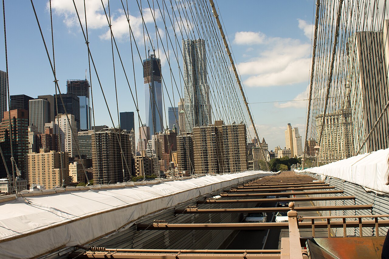 Brooklyn Bridge with the Lower Manhattan skyline