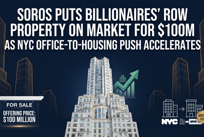 Soros Puts Billionaires’ Row Property on Market for $100M as NYC Office-to-Housing Push Accelerates