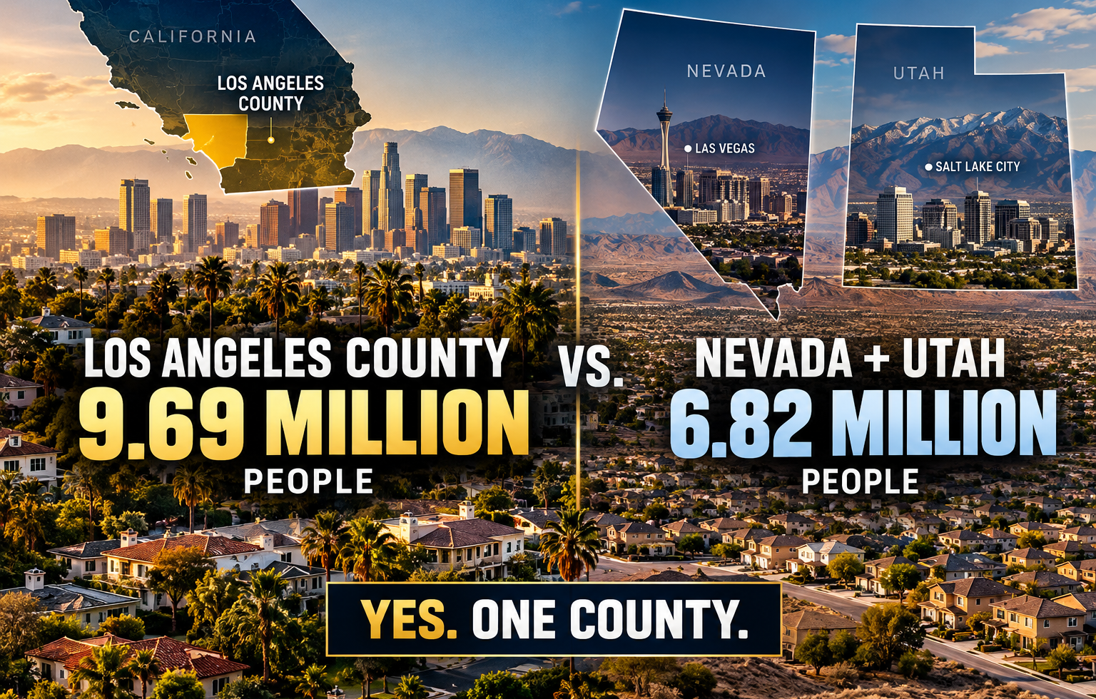 Los Angeles County Has More People Than Nevada and Utah Combined. Yes, the County.